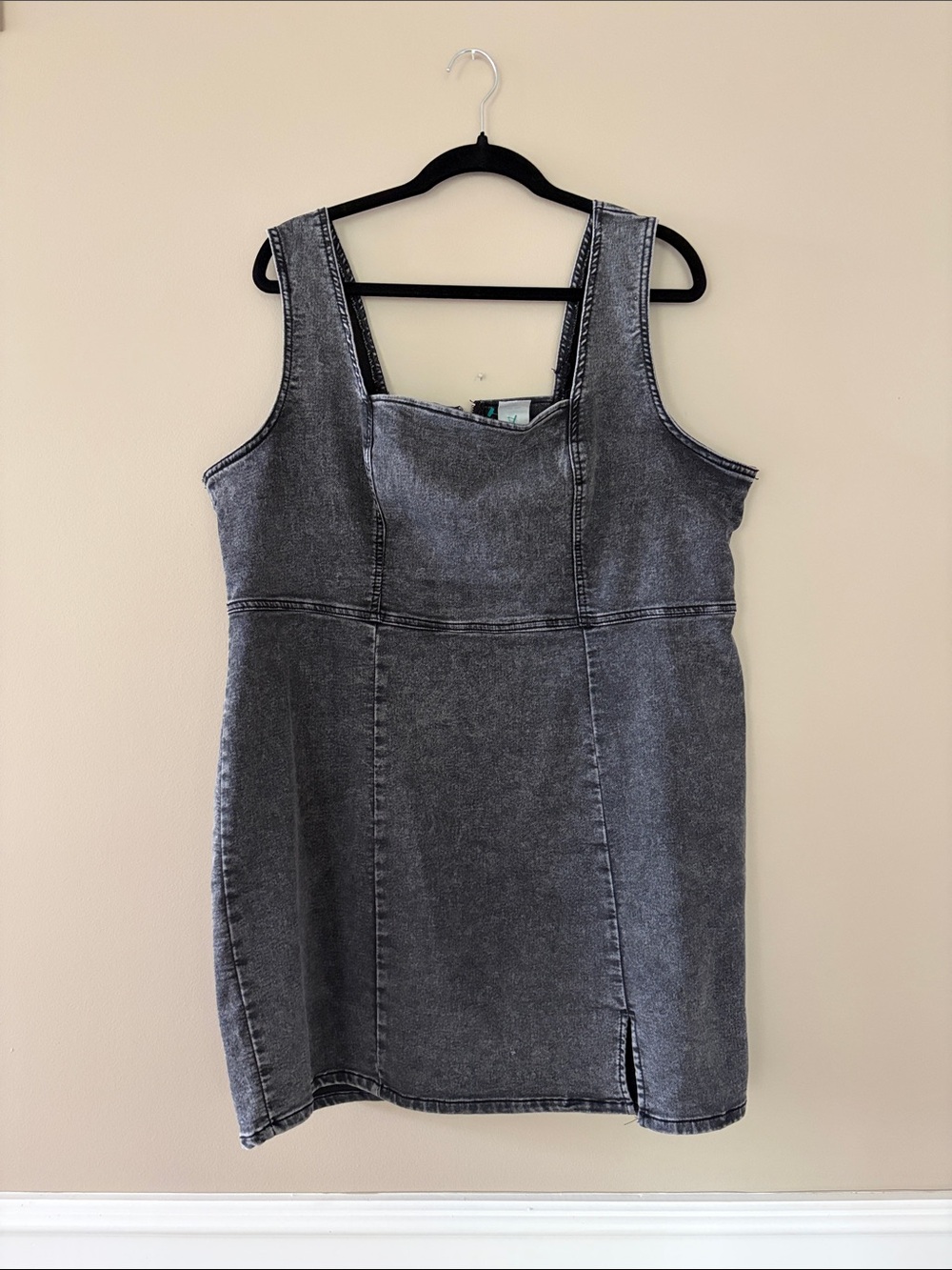 No Boundaries Gray Washed Denim Mini Dress